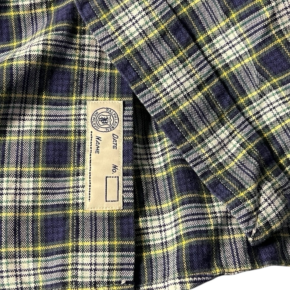 Polo Ralph Lauren Oxford Button Front Long Sleeve‎ Shirt Men's Plaid XXL Blue - Picture 8 of 9